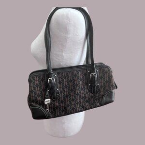 Fossil Monogram Fabric & Leather Shoulder Bag